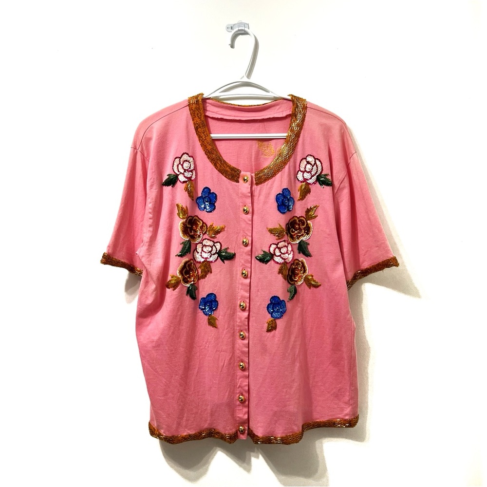 Vintage | Sequin Button Up